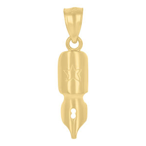 10kt 10k Yellow Gold Mens Pen Nib Charm Pendant